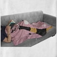 thumbnail image 6 of Champagne Soft Flannel Fleece Blanket, Party Time Cheers Vintage Bottle with Clinking Glasses Celebration, Cozy Plush for Indoor and Outdoor Use, 70" x 90", Pale Pink Marigold Black, by Ambesonne, 6 of 6