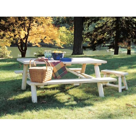 Light Cedar Picnic Table Seat Bench Set Walmart Com