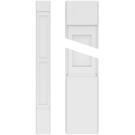 

4 W x 82 H x 2 P Two Equal Flat Panel PVC Pilaster w/Standard Capital & Base (Pair)
