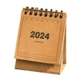 thumbnail image 3 of Calendario de escritorio pequeño 2024, calendario de escritorio de pie, calendario de encuadernación de doble alambre para escritorio, planificador , Cuero, 3 of 8