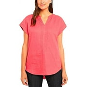 Adrienne Vittadini Hibiscus Linen Top Hibiscus Medium