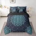 thumbnail image 2 of Manfei Female Men Blue Mandala Twin Bedding Sets 7-Piece,Exotic Style Bedding Comforter Set Microfiber,Bohemian Hippie Flower Breathable Sheet Sets,Microfiber Bedroom Decor,Reversible, 2 of 8