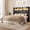 Black, variant on Amolife King Size Bed Frame, Platform Bed with RGB LED Lights & Charging Station, Velvet Wingback Headboard, Easy Assembly, No Box Spring Needed, Black