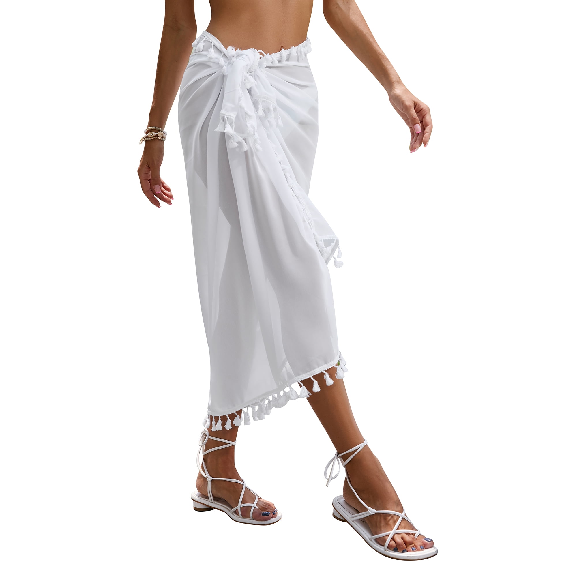 Women's Chiffon Beach Pareo - Sheer Swimsuit Cover Up, Large Sarong Wrap For Pool, Beach, Or Vacation, UV Protection & Versatile Styling