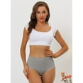 thumbnail image 4 of Unique Bargains Women's Tummy Control Lace Trim Ribbed Soft Underwear L Gray, 4 of 6