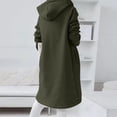 thumbnail image 3 of Girls Coat Solid Color Cause Streetwear Sweater Zipper Hooded Long Sleeve Irregular Hem Sweatshirt Coat, 3 of 7