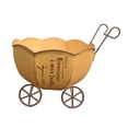 thumbnail image 1 of S SERENABLE Decorative Garden Wagon Planter Desktop Backyard Patio Flowerpot with Wheels Yellow, 1 of 9