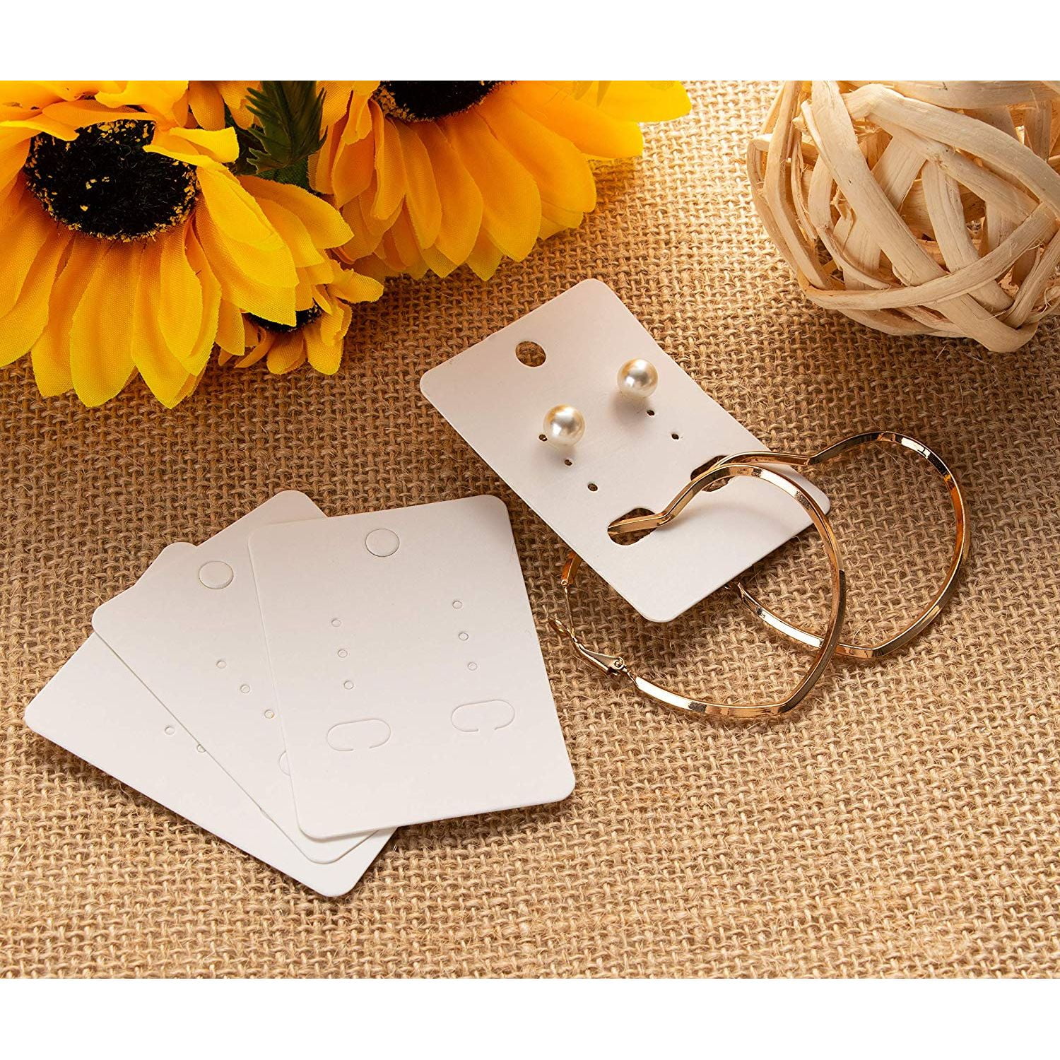 Ear Studs White 2 x 2 Inches 200-Pack Hanging Earring Card Holder Paper Jewelry Display Cards for Earrings Earring Cards