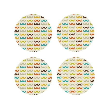 

Tideii Colorful Mustache for Leather Coasters 4 Pieces Anti-fouling and Anti-scalding Decorative Coasters Suitable for Restaurants Kitchens Coffee Shops-Round Shape