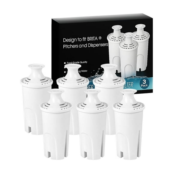 Nispira OB03 Water Filter Replacement for Brita Water Pitchers and Dispensers, Classic 35557, Mavea 107007, 6 Packs