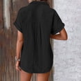thumbnail image 5 of Tshirts Shirts for Women Fashion Breathable Batwing Sleeve Pocket Patched Casual Work Double Layer Wrinkled Fabric Womens Summer Tops Black XXL, 5 of 9