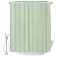 thumbnail image 2 of Sage Green Striped Waterproof Fabric Shower Curtain,Modern Simple Farmhouse Beige Waterproof Fabric Shower Curtain for Bathroom Curtains Bathtubs Hotel Shower Curtains with 12 Hooks Standard 66x72, 2 of 8
