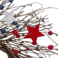 thumbnail image 2 of Northlight Berries and Stars Artificial Patriotic Twig Wreath - Red and Blue - 24-Inch, 2 of 3