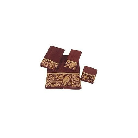 Photo 1 of Arabesque Embroidered Hand Towel - Brick