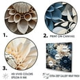 thumbnail image 3 of Designart "Delightful Blossom Of Blue And White Dahlias" Dahlia Floater Framed Wall Decor, 3 of 5