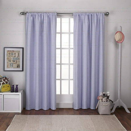 Polka Dot Jacquard Blackout Curtain Panels With Rod Pocket By