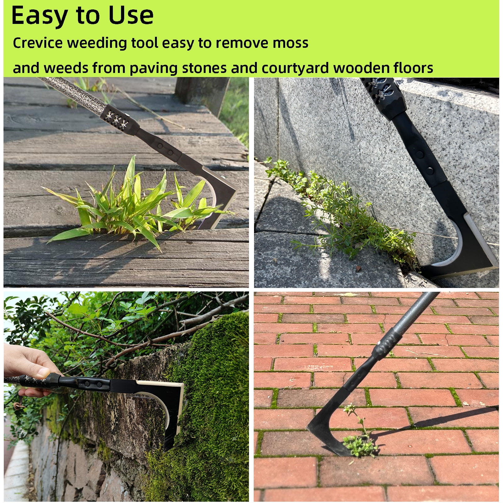 YARTTING Crack Weeder, Manual Crevice Weeding Tool with Adjustable Handle, Weed Puller Tool for Garden Sidewalk Yard Grass Paver Deck Boards Wall Gaps