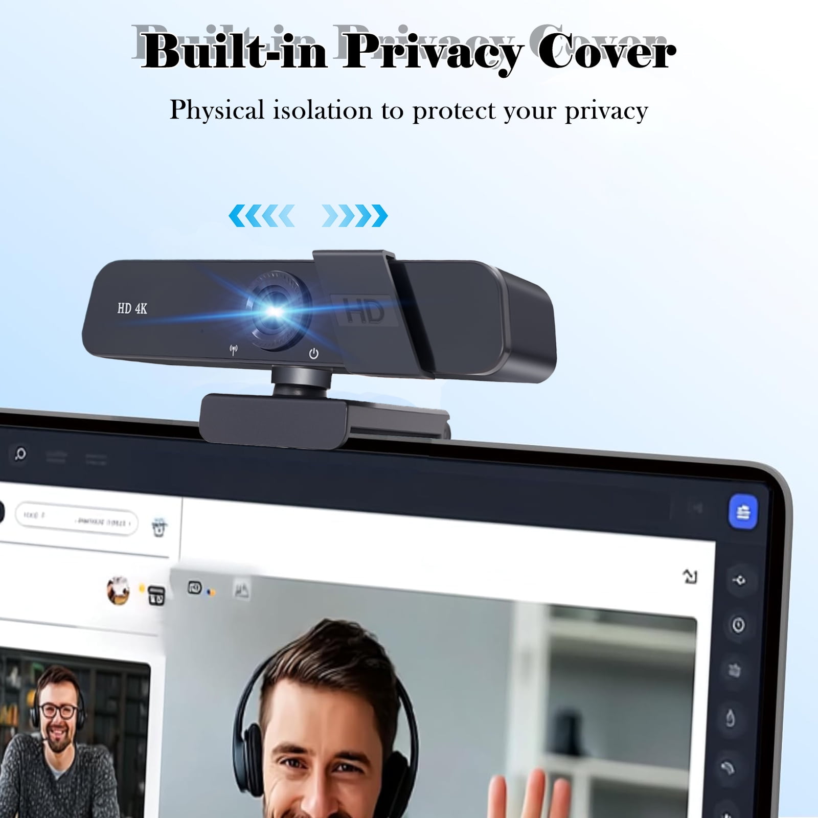 RONY 4K Autofocus Computer Webcam: Plug & Play Computer Camera with Noise-Canceling Mic for PC Streaming Desktop Laptop