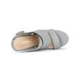 thumbnail image 4 of BLISSFUL STEP Women's Sandals Platform Heels Ankle Strap Wedges Sandals Gray 6, 4 of 7