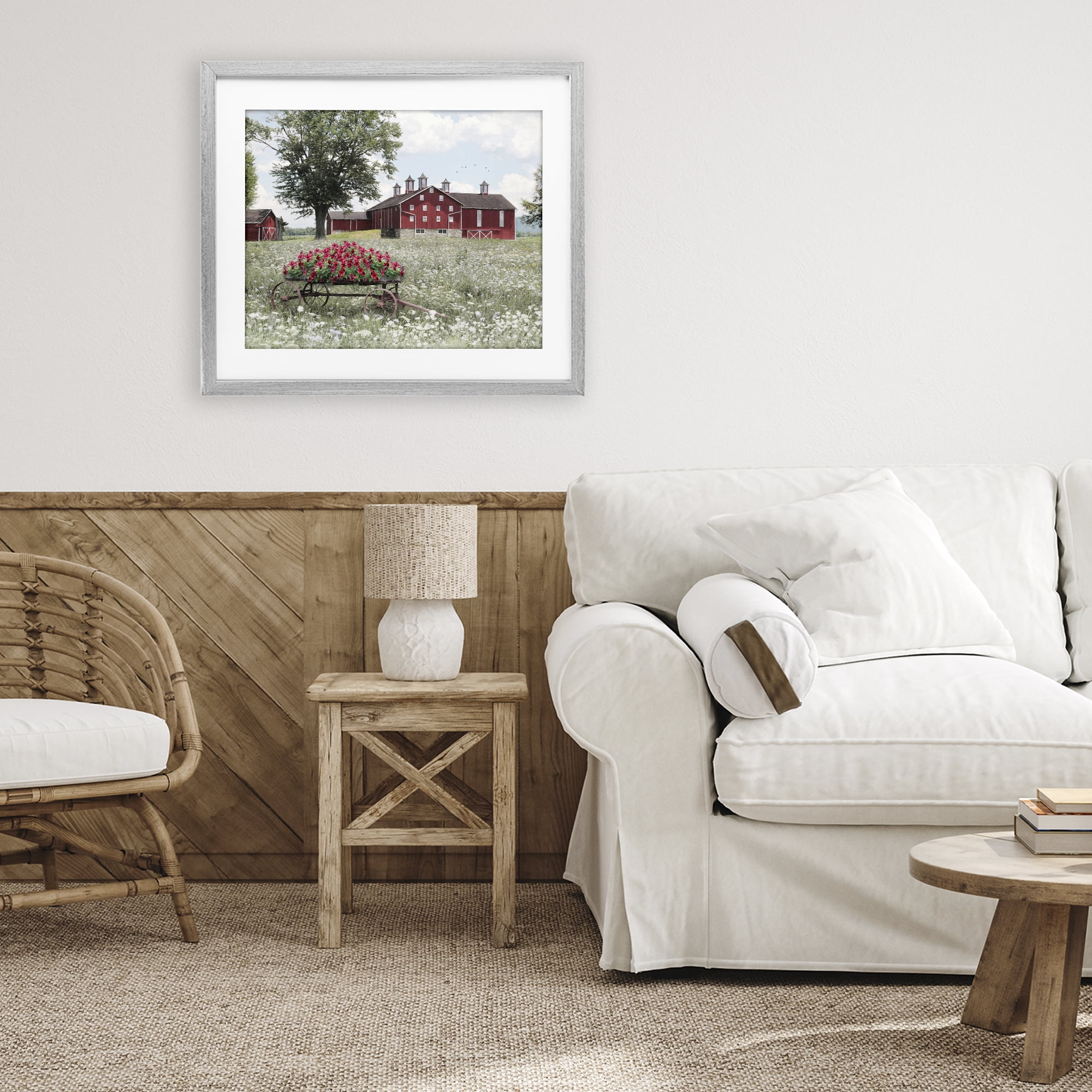 Stupell Industries Old Milton Farm Gray Framed Print Under Glass, design by Lori Deiter