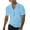 Sky Blue, variant on MIXUE Shirts For Men Summer Solid Color V Neck Button Short Sleeve Slim Fit Casual Basic Pullover Tops T Shirts Holiday Wear,White,S