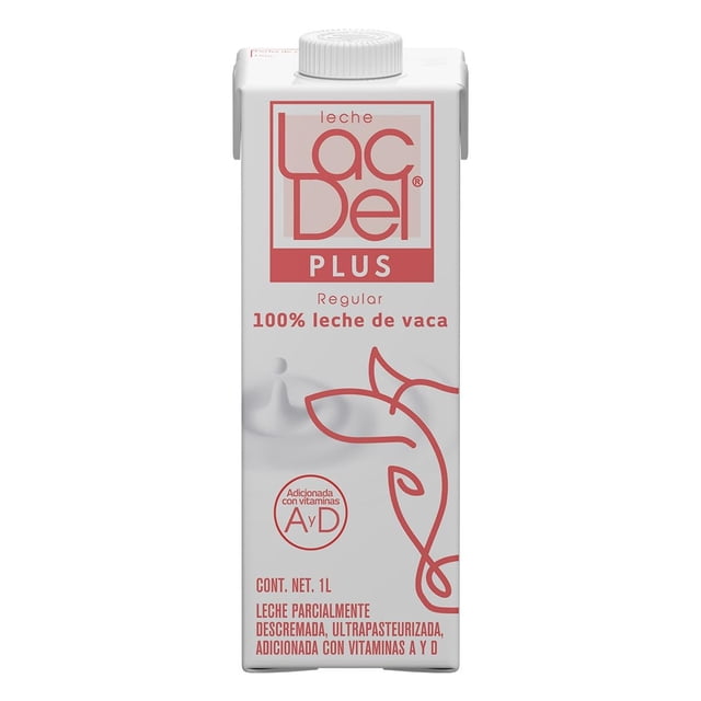 LACDEL Leche Entera 100% de vaca, fuente de proteína contiene vitaminas A y D, disfruta de un gran Sabor y consistencia al Precio ideal, gran complemento para tus desayunos y comidas