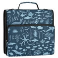 thumbnail image 4 of 3 Ring Zipper Binder with Shoulder Strap Waterproof Trapper Keeper 2 Inch D-Ring 500 Sheets Capacity Marine Life Silhouettes, 4 of 8