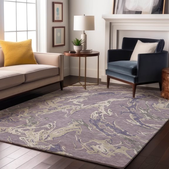 Addison Rugs Mayfield Premium Machine Washable Transitional Abstract Lavender Rectangle Rug, 9' x 12'