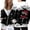 Black, variant on Zhanying Palm Hoodie for Women Pink Y2K Tops,Women's Christmas Printed Hoodie With Casual Loose Zipper Hoodie
