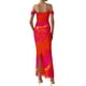 thumbnail image 2 of Vestido PRETTYGARDEN Verano 2025 Naranja con Hombros Descubiertos y Fruncido XXL, 2 of 5