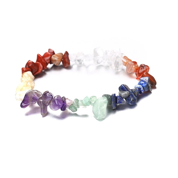 Xiao Hua Pulsera de cuentas hecha a mano, ideal para hombres y mujeres, con piedras naturales irregulares (coloreadas).