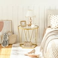 thumbnail image 4 of HOOBRO Round Coffee Table Set of 2 Gold End Table Modern Tempered Glass Living Room Bedroom Balcony Yard GD79BZ01, 4 of 13