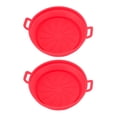 thumbnail image 4 of Juego de cestas antiadherentes de silicona para freidora, 2 piezas, accesorios para ollas rojas, 19 cm de diámetro, 4 of 10