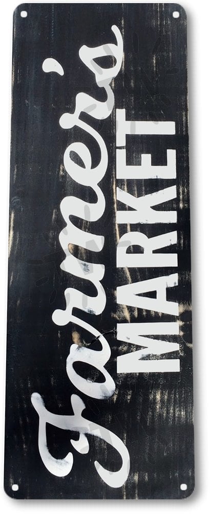 TIN SIGN Farmers Market Metal Produce Décor Wall Art Farm Shop Cottage B043