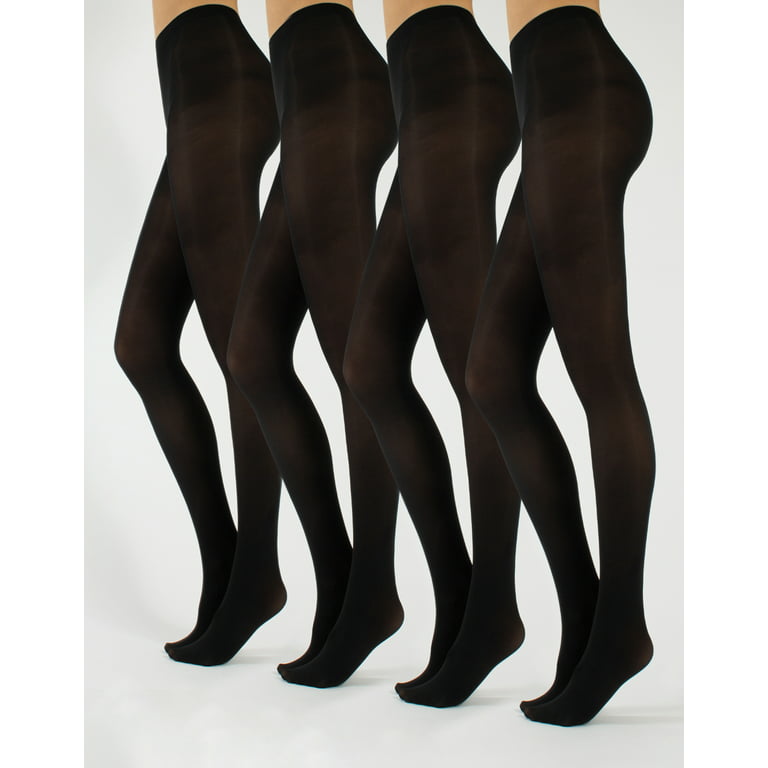 4 PAIRS WOMAN OPAQUE TIGHTS  MICROFIBER PANTYHOSE WITH NUDE BRIEF