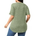 thumbnail image 3 of Diufon Women's Plus Size Tops Short Sleeve Crewneck Loose Tunic Top Spring Knitted Pullover Sweater Blouses, 3 of 9