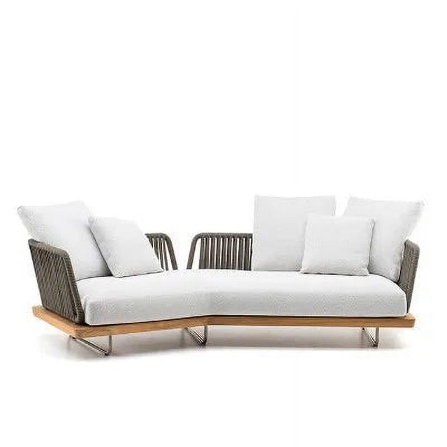 Customized outdoor sofa combination courtyard garden leisure solid wood furniture sunshine room balcony rattan lounge chair My Lux Decor Round