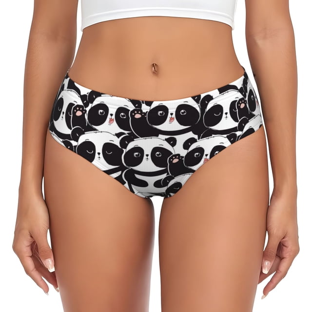 Fotbe Panda Calzones Estampados para Mujer – Ropa Interior de Algodón, Cómoda, Suave y Elástica-X-Small