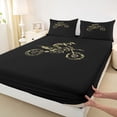 thumbnail image 5 of Meiyoeat Camo Motorcycle Bed Sheets 4-Piece, vintage Motocross Full Size Sheets, Green Black, 5 of 6