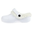 thumbnail image 3 of FOAMWALK Girl's Lightweight Solid Sherpa-Lined Clog - Warm Fleece & Stylish Clogs for Girls, White, 11-12, 3 of 7