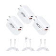 thumbnail image 1 of YJJSKEJI USB C Charger Block, 3-Pack 20W Dual Port Type C Fast Charging, Wall Plug Adapter with 3-Pack 6.6FT Fast Power Cables Compatible with iPhone 16/15/ iPad Pro/ Air/ AirPods, iwatch, Galaxy, 1 of 1