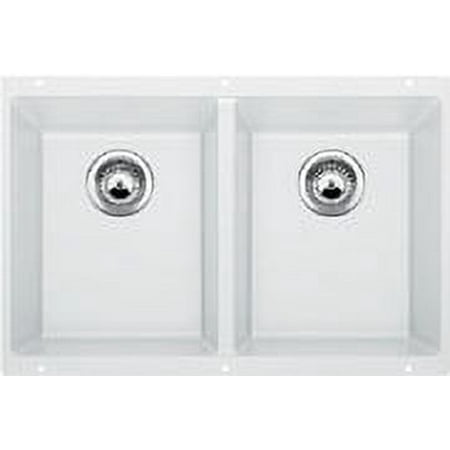 Blanco PRECIS Equal Double Bowl SILGRANIT Sink White