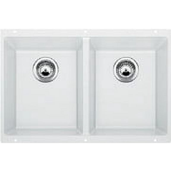 Blanco PRECIS Equal Double Bowl SILGRANIT Sink White