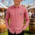 thumbnail image 2 of Little Boys Long Sleeve Shirt Tees Casual Button Down Top Solid School Blouse Shirts Size 8-9T, 2 of 4