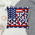 thumbnail image 2 of Orinice  Prehistoric Country Throw Pillow Cushion Cover, Patriotic Star Pattern in Diagonal Stripes National Theme Print, Decorative Square Accent Pillow Case, White, 2 of 5