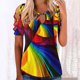 thumbnail image 2 of Blusa de camiseta informal con estampado de manga corta y cuello redondo de verano para mujer a la moda Fridja  hjk2081, 2 of 5
