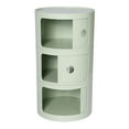 thumbnail image 3 of Dwellnix Modern Round Storage Cabinet, 3-Tier ABS Drawer Organizer with Sliding Doors, Holds Up to 88 lbs, Ideal for Books, Snacks, and Decor, 3 of 6