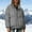 Dark Gray, variant on Womens Stand Collar Drawstring Side Puffer Outerwear Drop Shoulder Elastic Cuff Oversized Cropped Cut for Ski Visit Lakeside Camping Black XXL