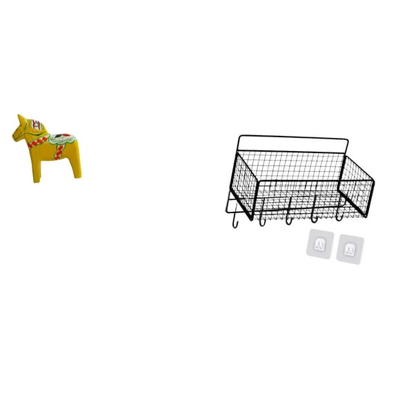 Tnarru Dalecarlian Animal Sculpture Swedish Dala Horse Figurine Collectible Ornament for Home Decor Bookshelf Entrance Cabinet