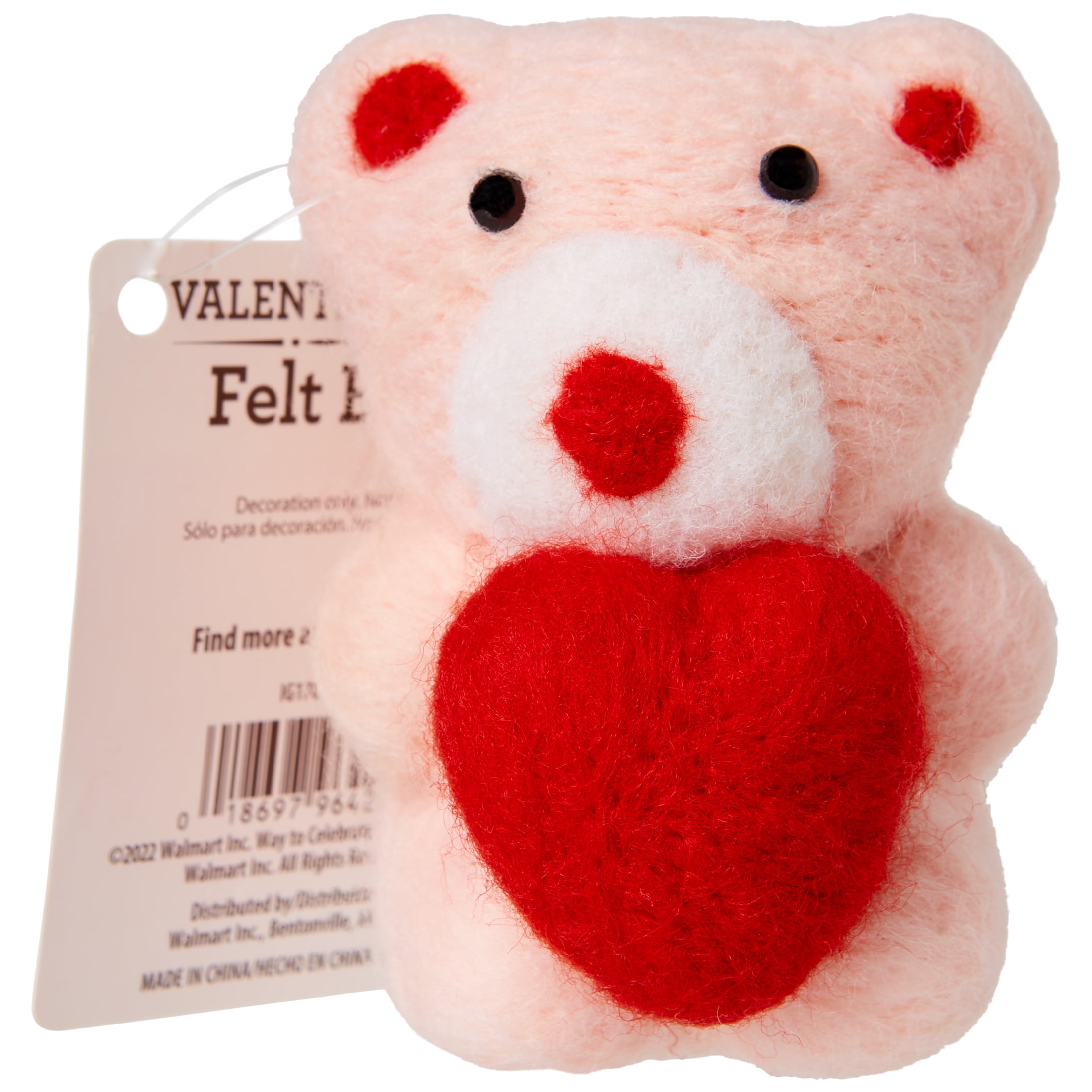 WAY TO CELEBRATE! Way To Celebrate Pink Felt Bears, 3.5 inch